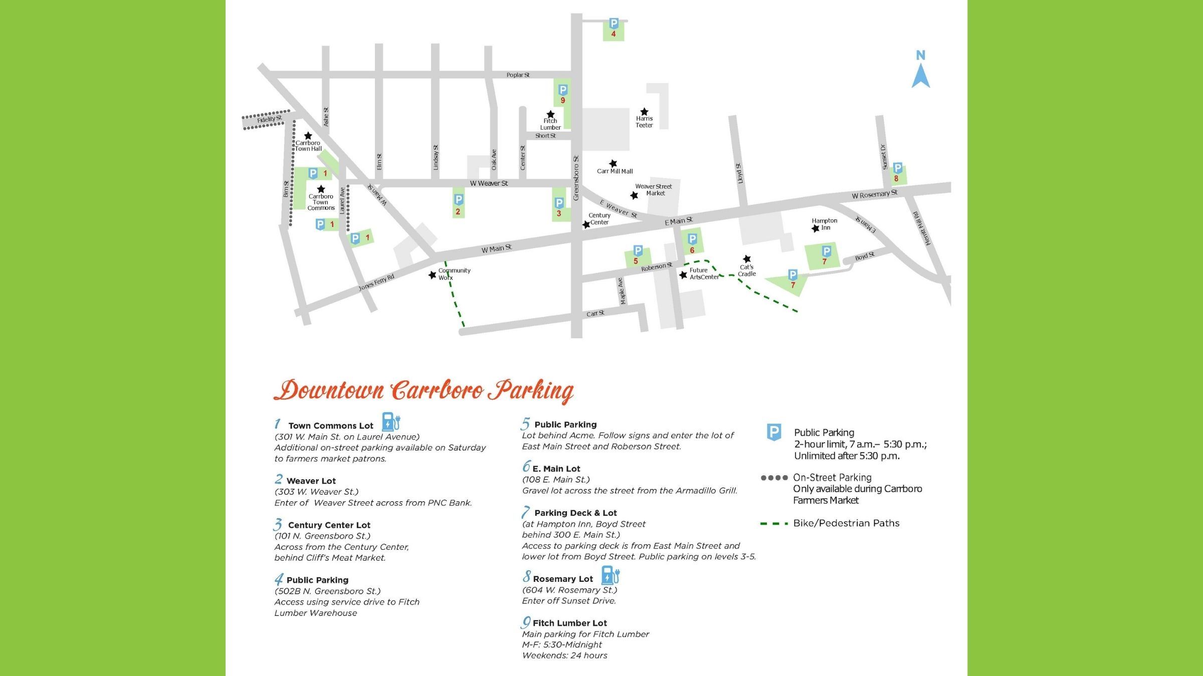 Carrboro Parking Map 2022 