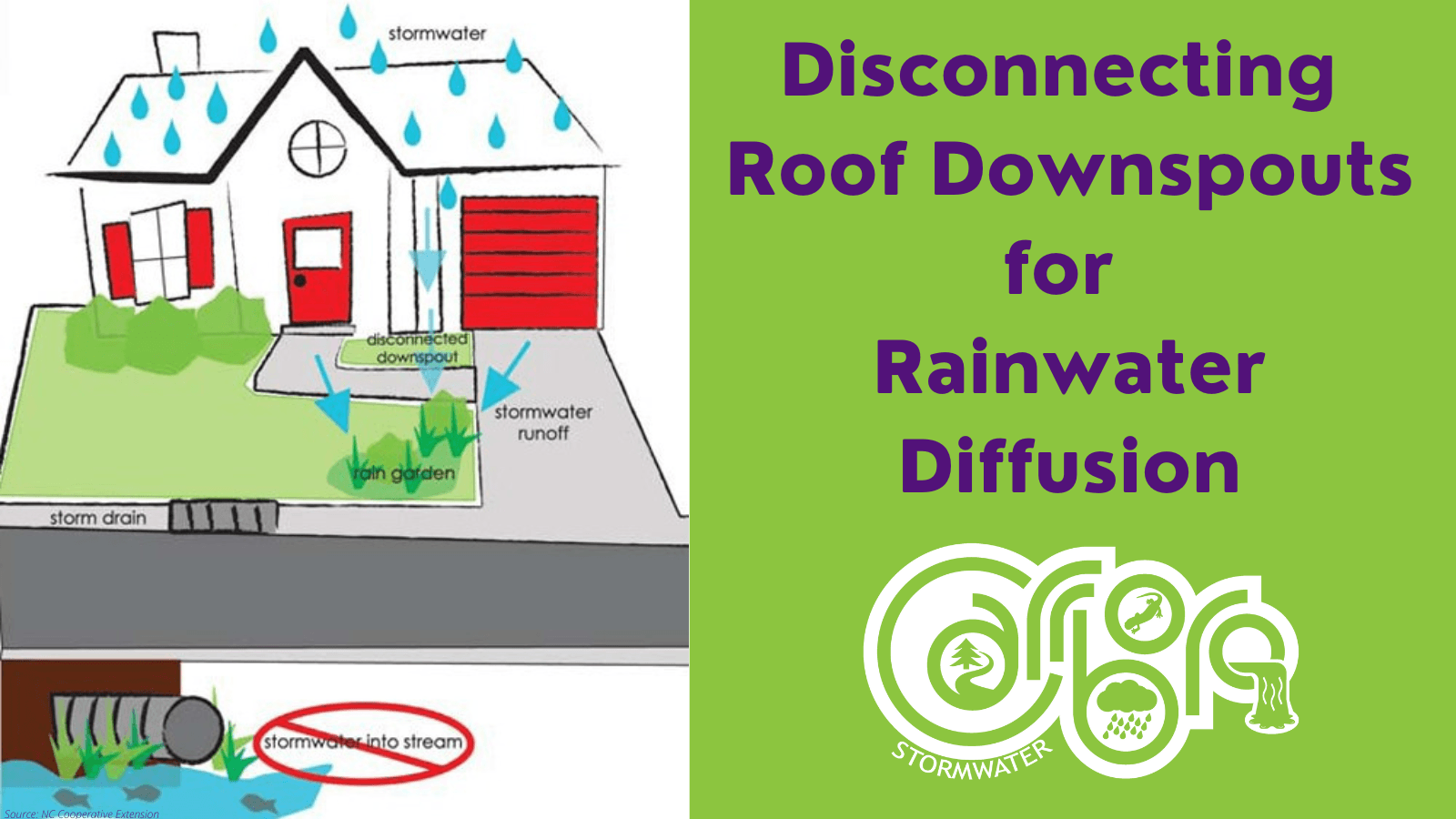 Disconnecting Roof Downspouts for Rainwater Diffusion