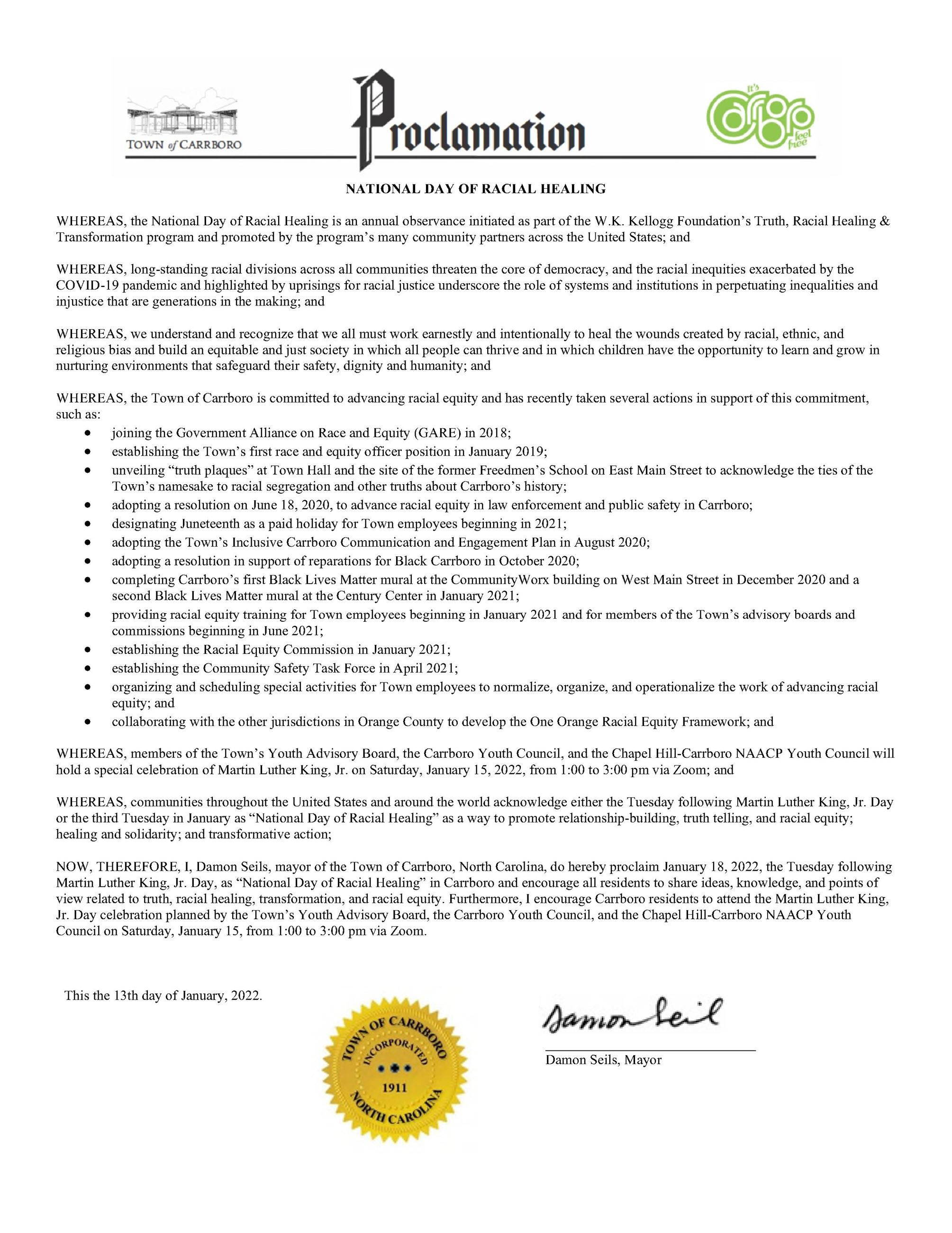 National Day of Racial Healing 2022